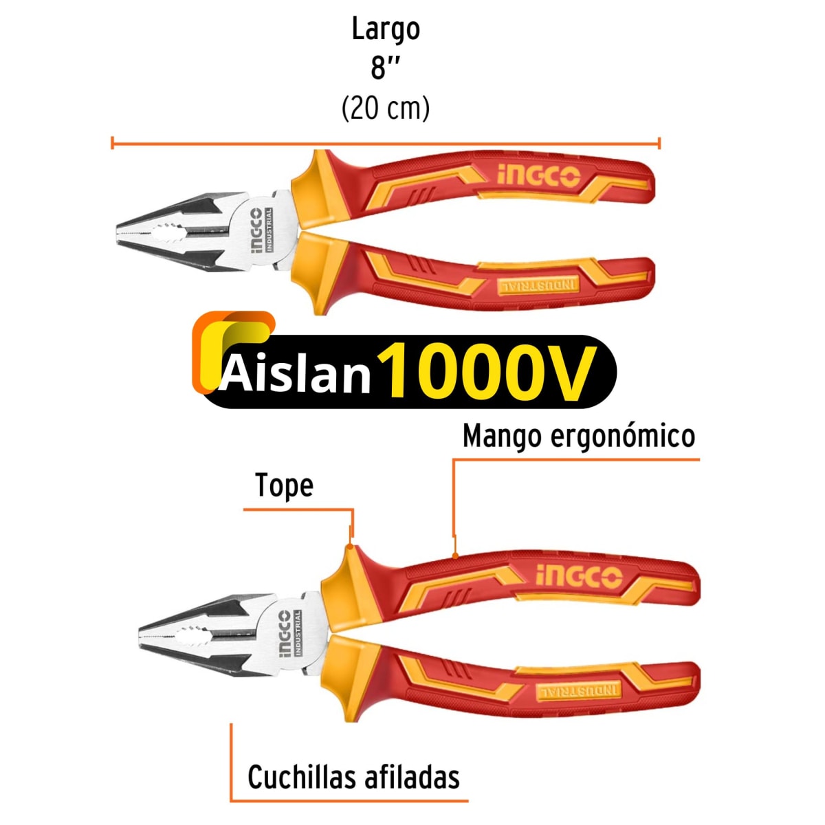kit alicates dieléctricos, 5 desarmadores 1000V  industrial INGCO4
