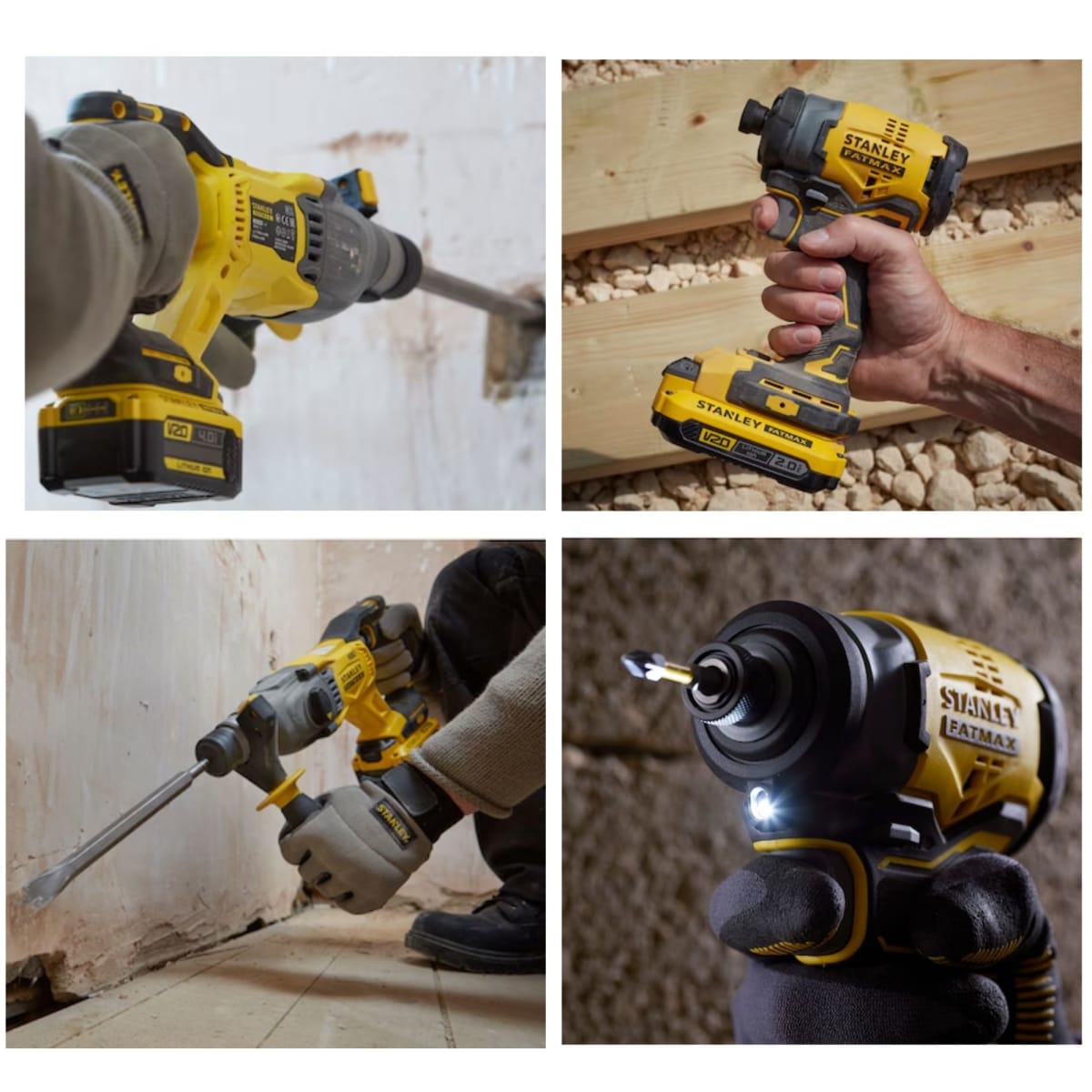 Rotomartillo SDS Plus Atornillador de Impacto 20V BRUSHLESS COMBO4