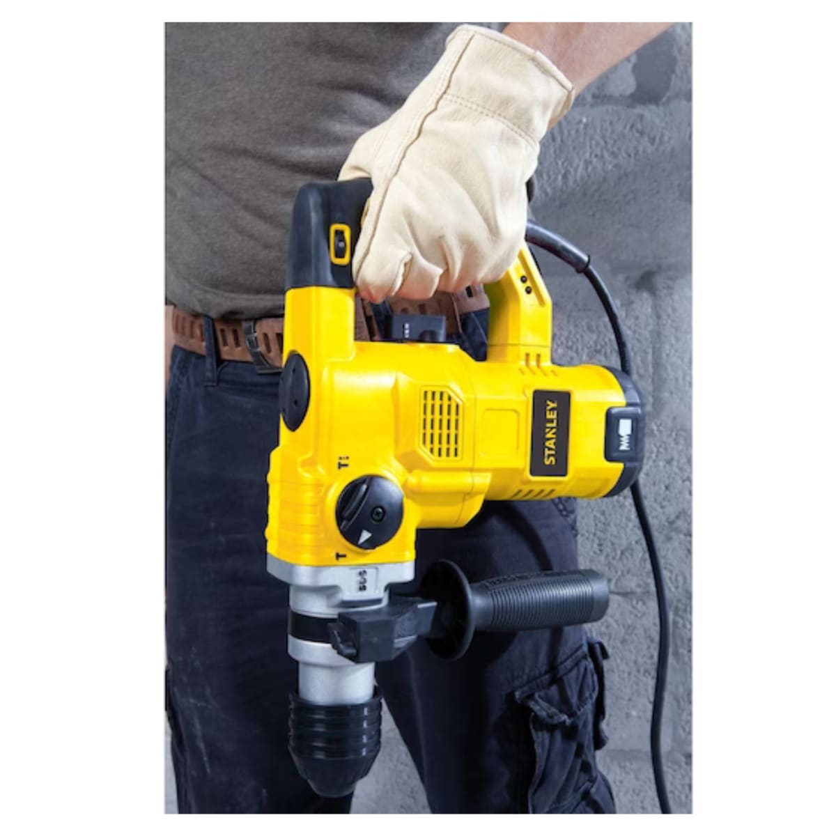 Rotomartillo SDS Plus Eléctrico 1250W Stanley maleta brocas  cinceles4