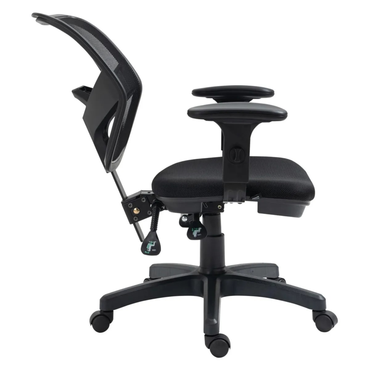 Silla Ergonómica de Oficina HC Dwight Negra con Respaldo de Malla y Brazos Ajustables4