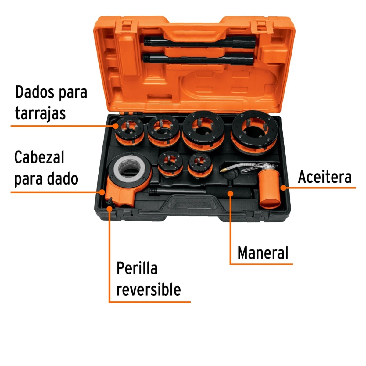Tarrajas roscadora para tubo, 4 UNIDADES Truper4
