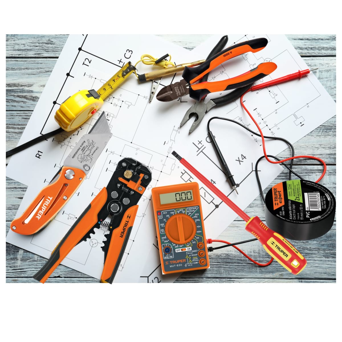 Navaja abatible profesional cuerpo acero inox y aluminio Truper Expert4