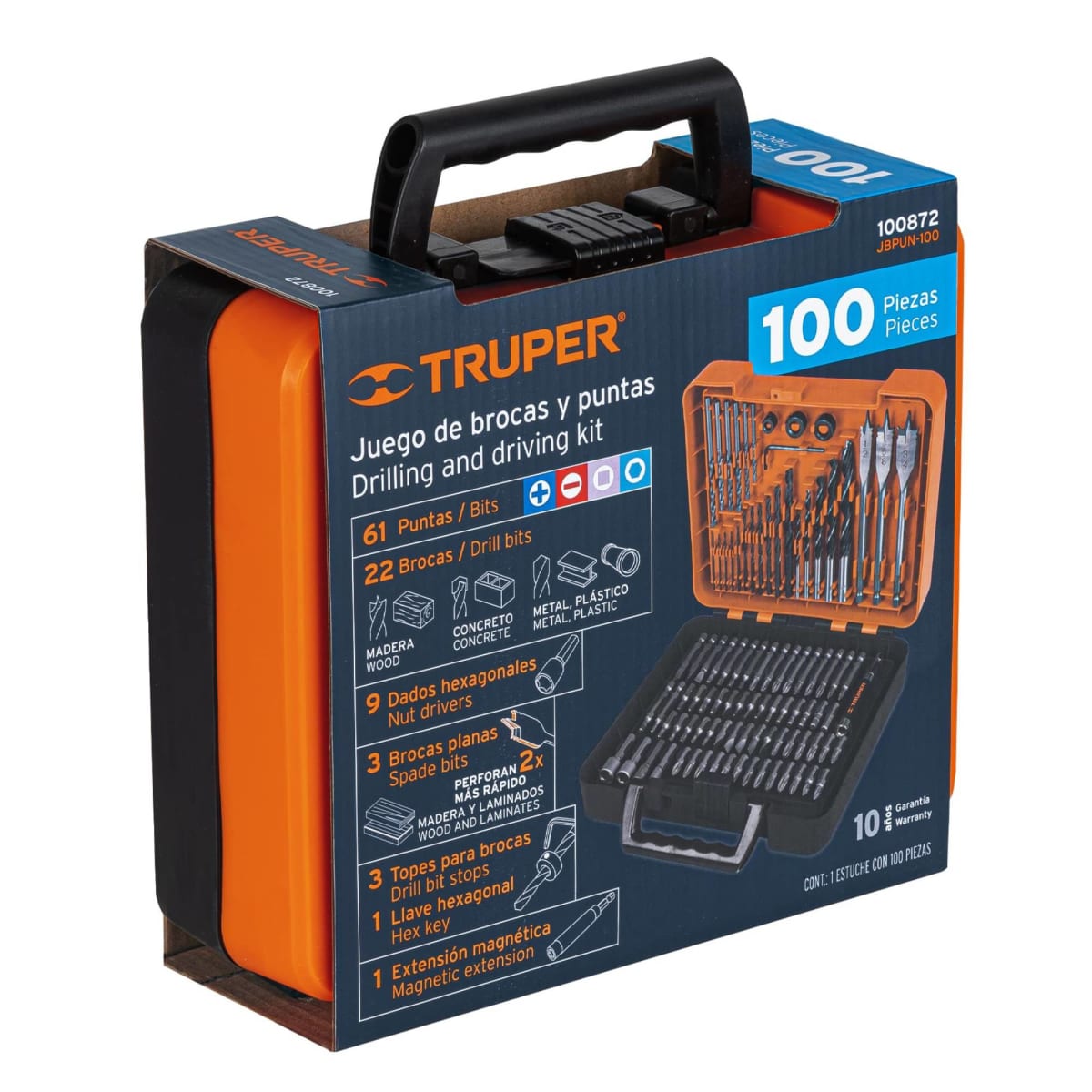 Atornillador inalambrico truper+ Juego de brocas y puntas 100 PIEZAS5