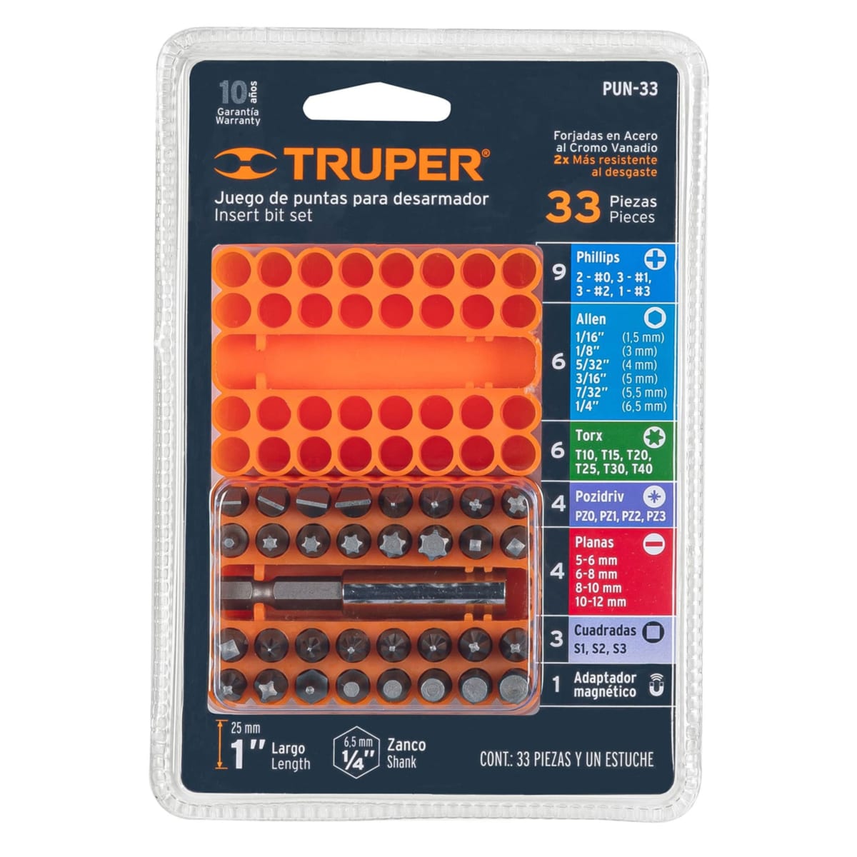 Juego de brocas para desarmador, 33 piezas5