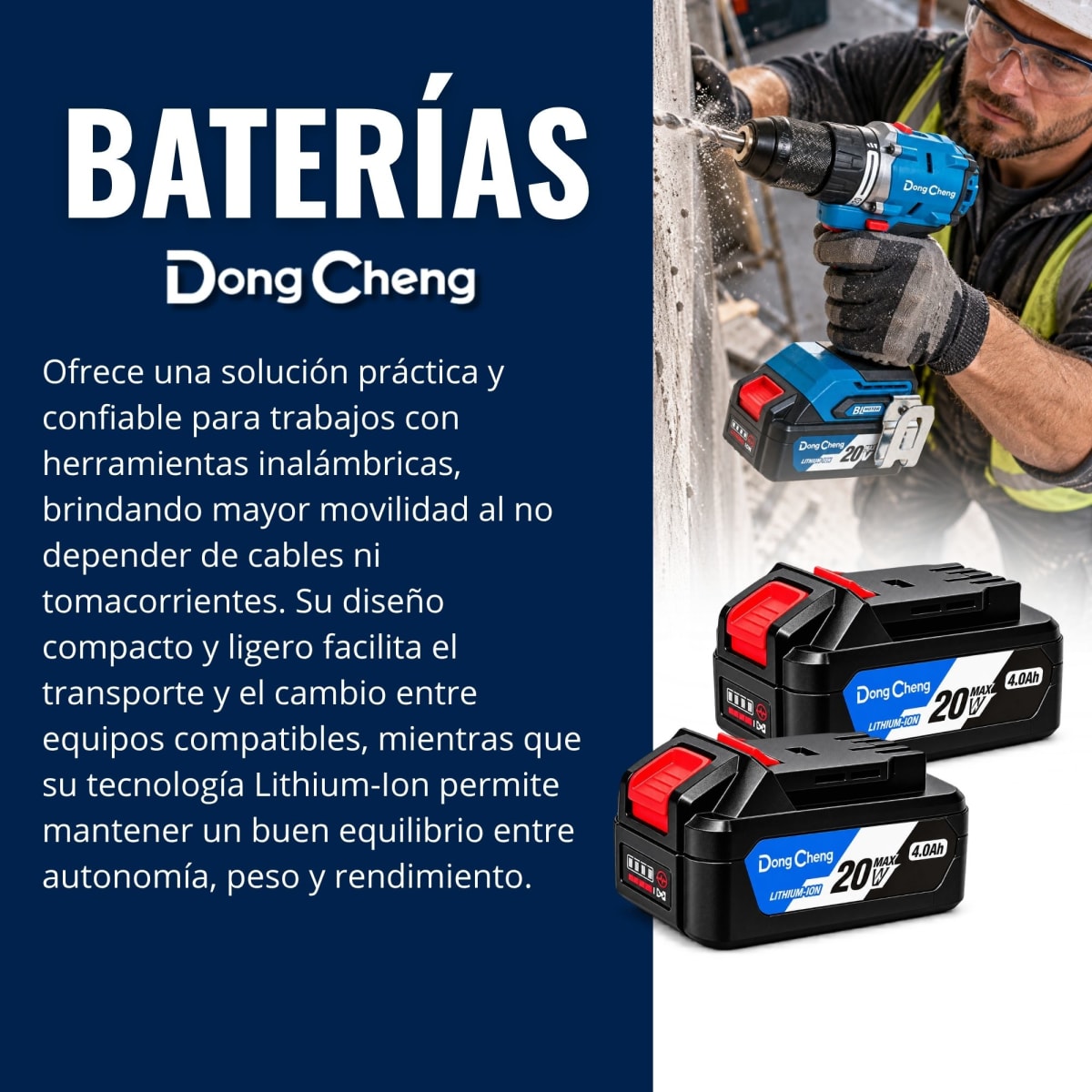 Combo Dongcheng DCKIT43BK Taladro Percutor 60Nm + Atornillador Impacto 208Nm + Llave de Impacto5