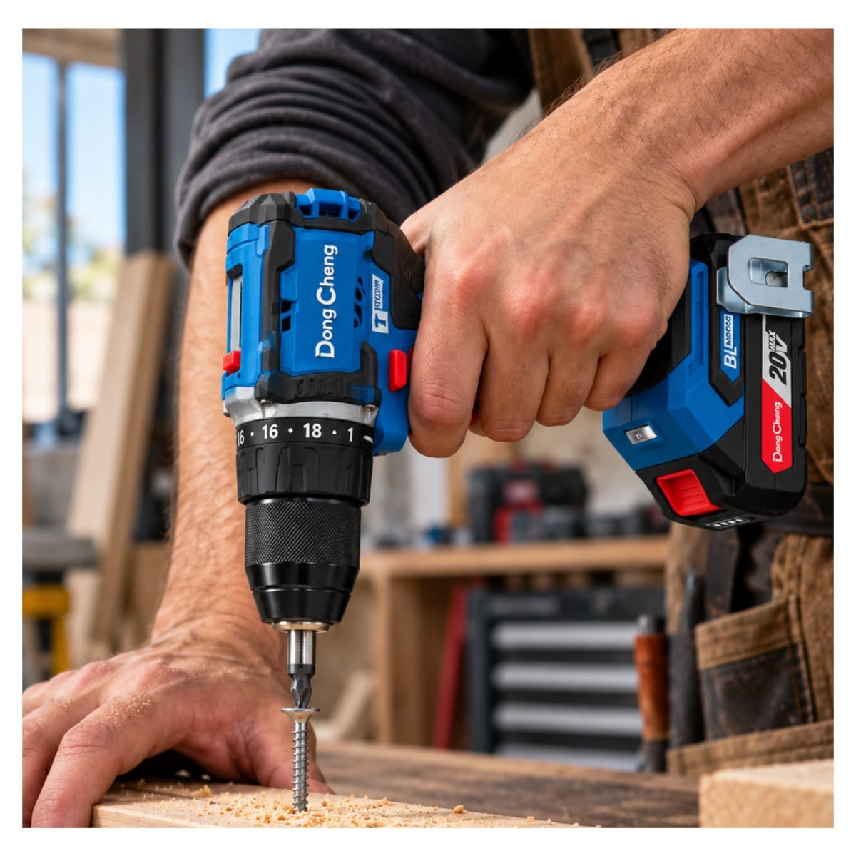 Combo DongCheng Taladro Percutor 45Nm + Atornillador Impacto 165Nm 20V Brushless  DCKIT78AM5
