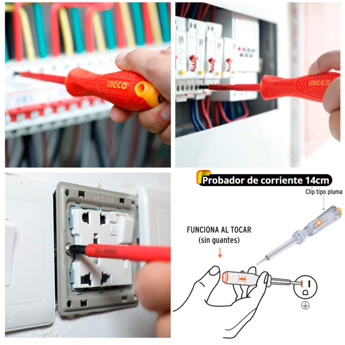 Desarmadores dielectricos 1000V industrial + probador de corriente5