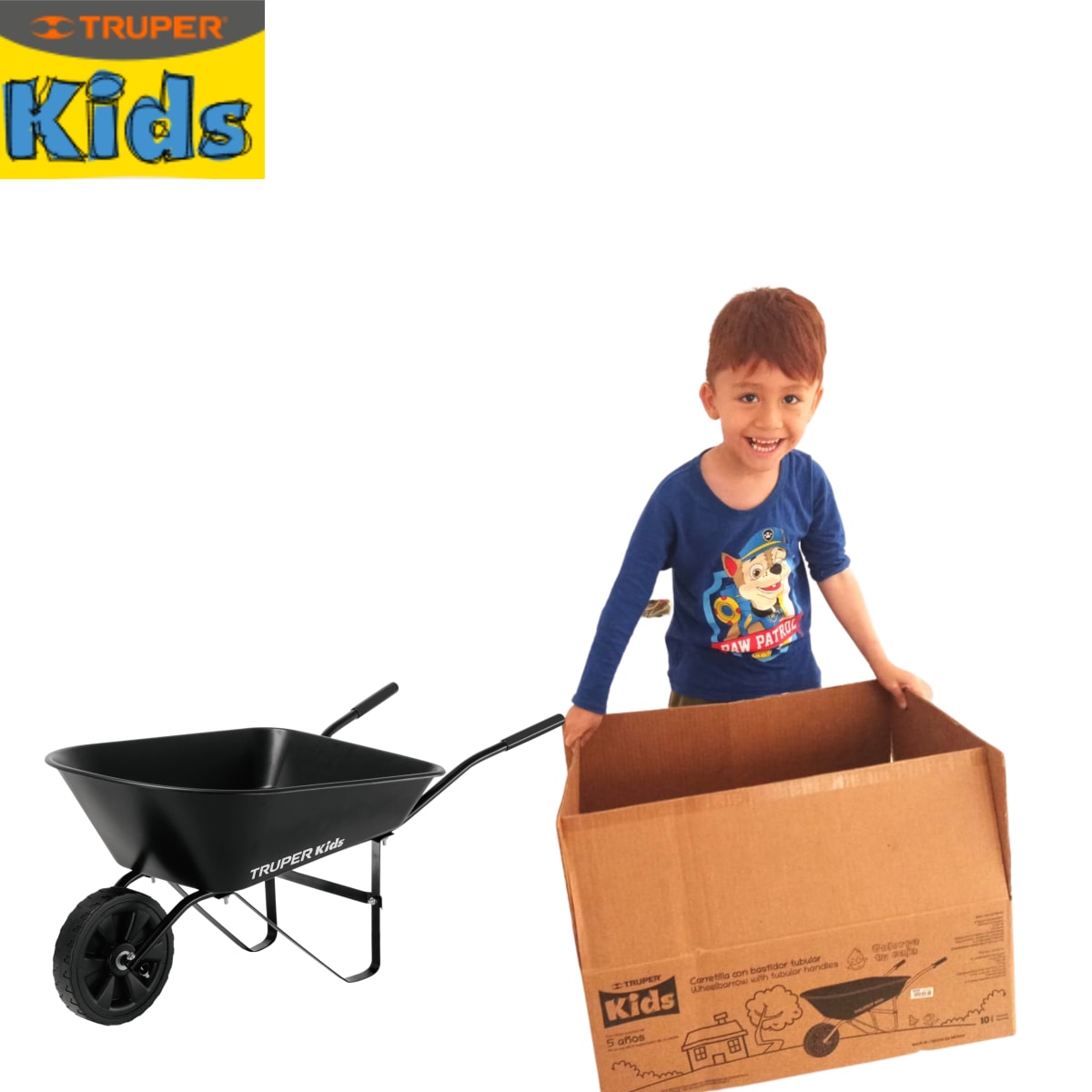 Carretilla para niños, tolva plástica , Truper5