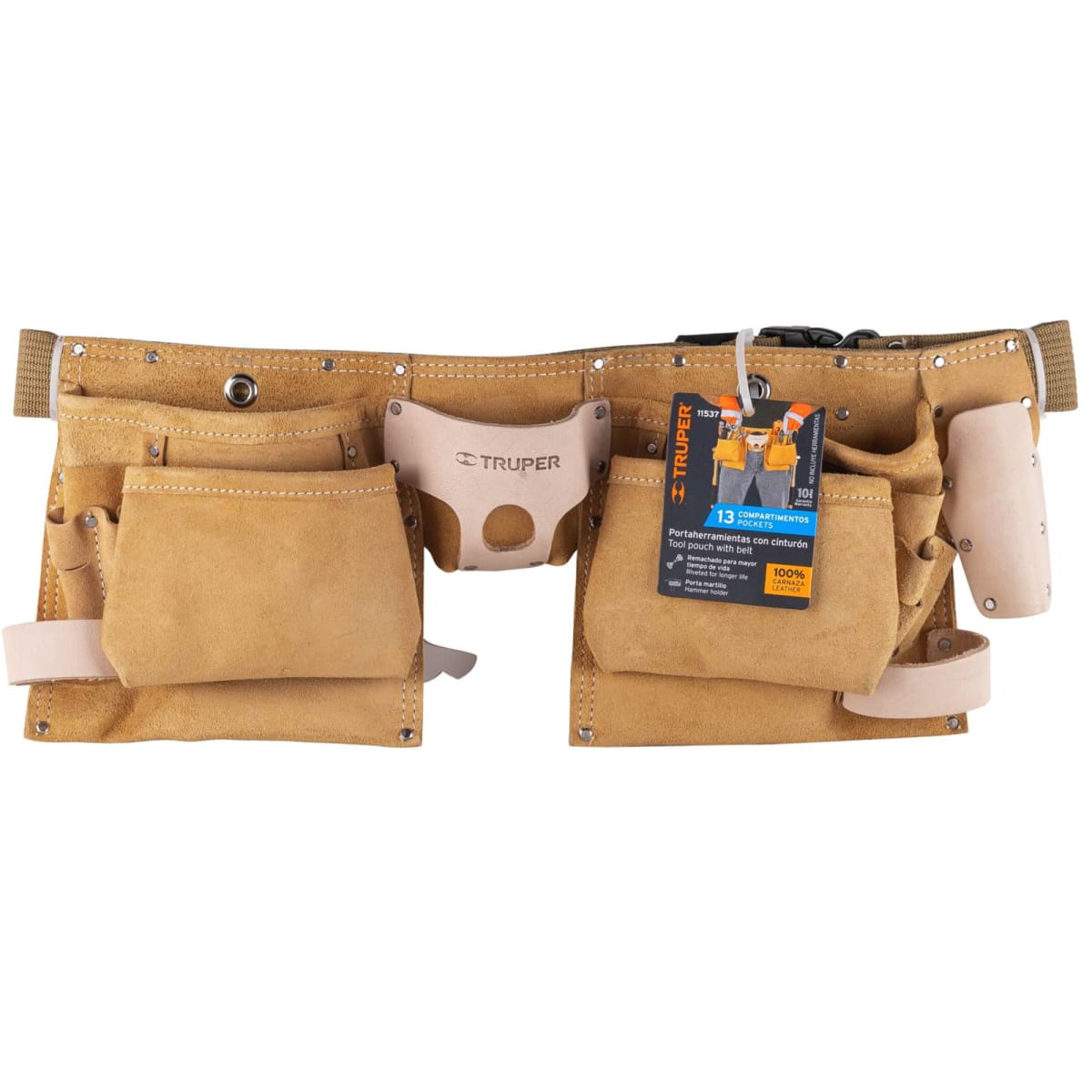 Cinturón Porta herramientas 13 compartimentos , Truper5