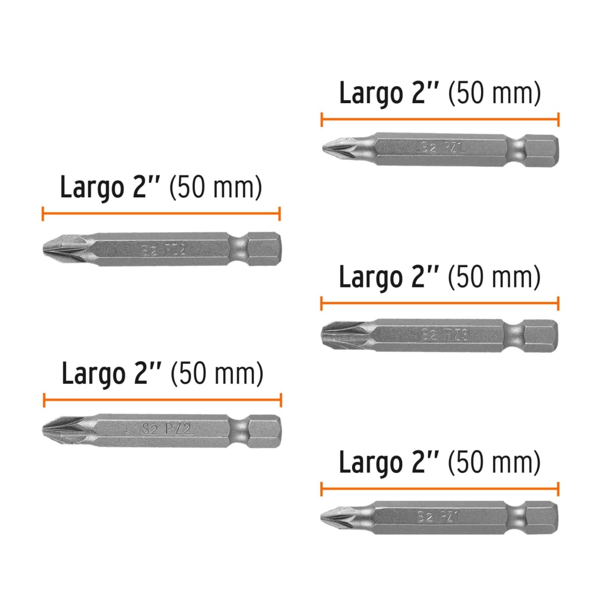 Juego  5 puntas pozidriv combinadas  2