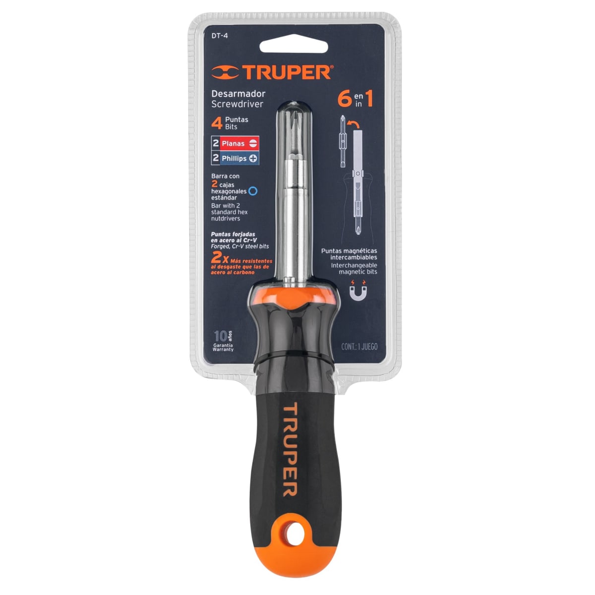 DESARMADOR PUNTAS INTERCAMBIABLES 6 EN 1 TRUPER5