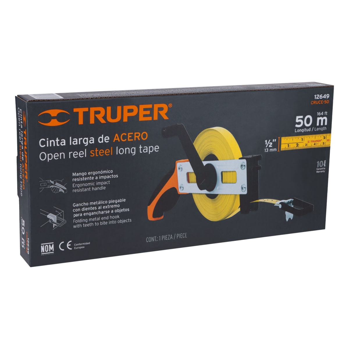 Cinta metrica de ACERO 50m wincha Truper 126485