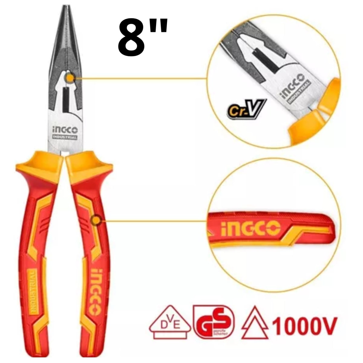 kit alicates dieléctricos, 5 desarmadores 1000V  industrial INGCO5