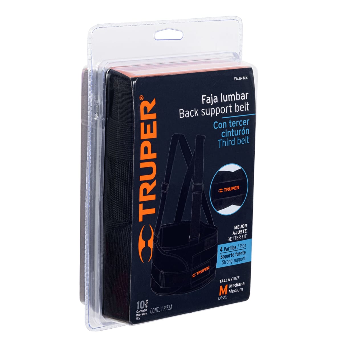 Faja lumbar para columna espalda cintura talla M Truper5