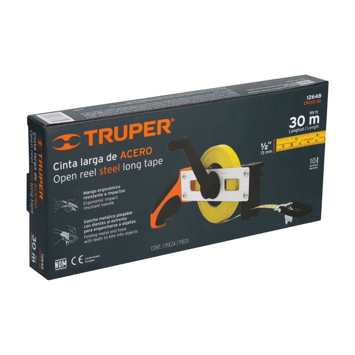 Cinta metrica de ACERO 30m wincha Truper 126485