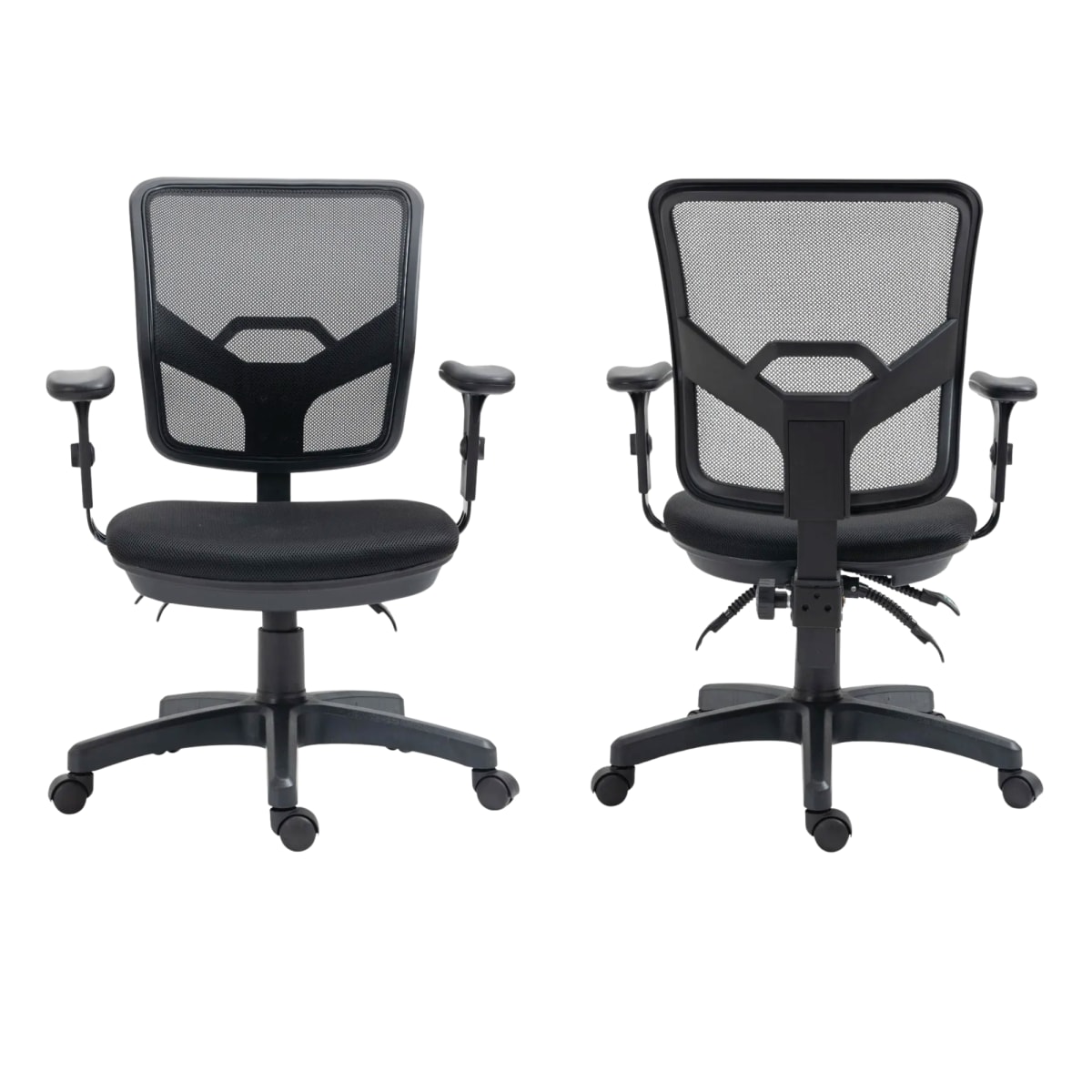 Silla Ergonómica de Oficina HC Dwight Negra con Respaldo de Malla y Brazos Ajustables5