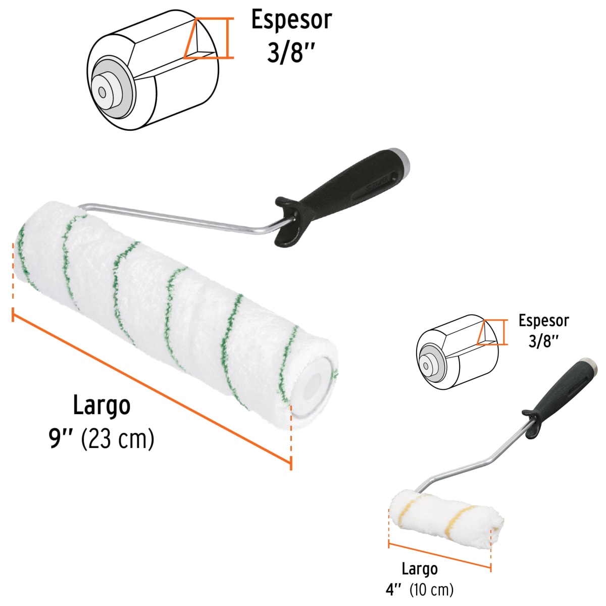 Rodillo para pintar, Extension Paint Roller Kit Completo -- TRUPER6