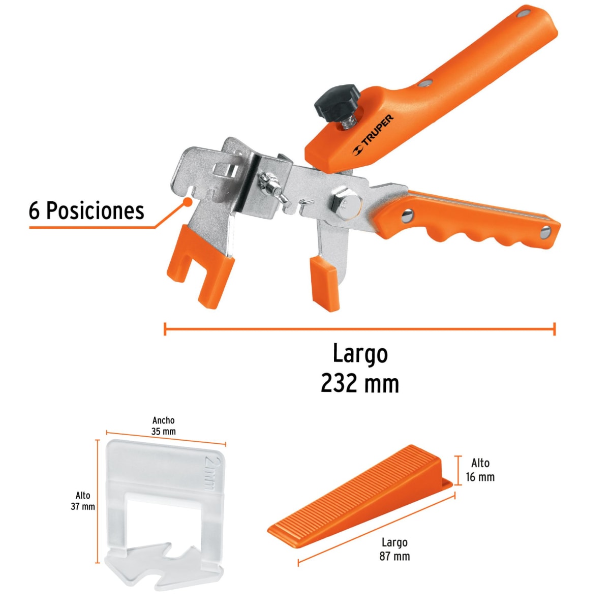 Kit nivelación de porcelanato 100 cuñas nivelador, 100clip, 1 alicate6