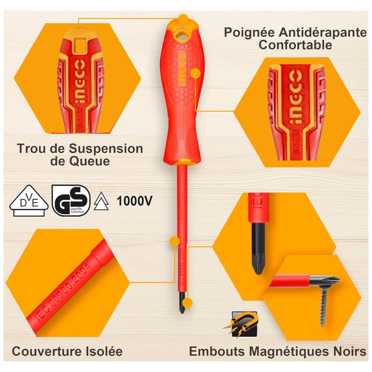 Desarmadores dielectricos 1000V industrial + probador de corriente6
