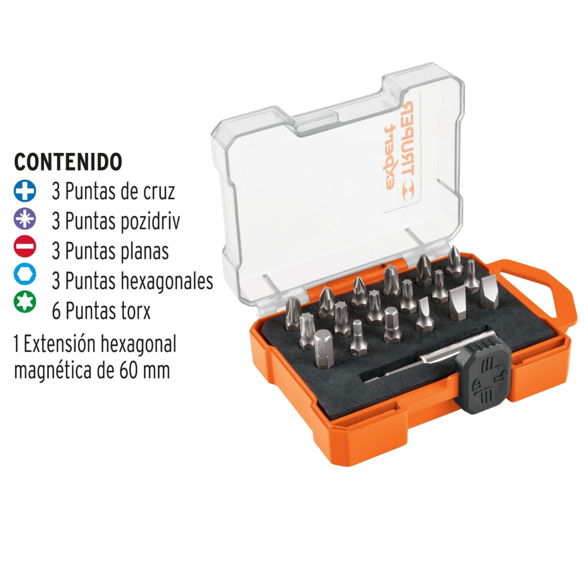 Combo taladro inalámbrico, puntillas 19 piezas, extensión articulada7