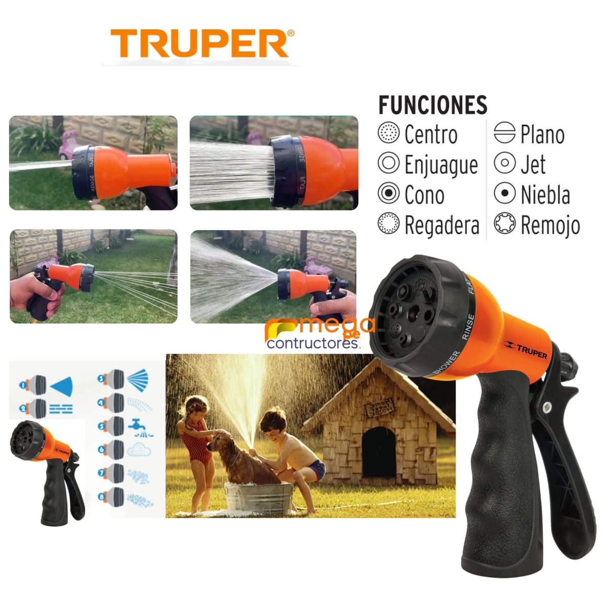 MEGACOMBO HIDROLAVADORA 1500PSI MANGUERA ASPIRADORA CAJA CON RUEDA7