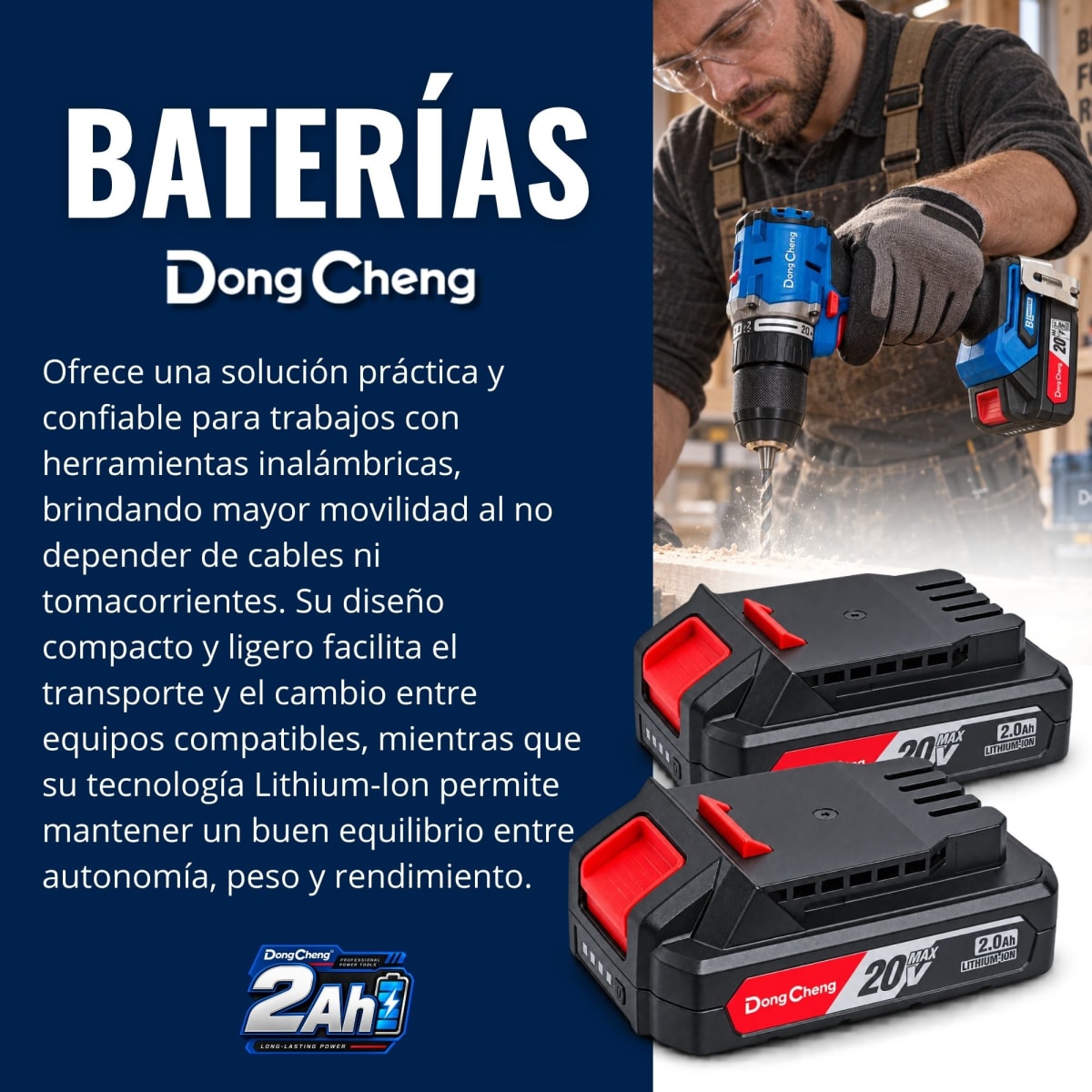 Cepillo Inalámbrico para Madera 20V 600W DongCheng DCMB82BM7
