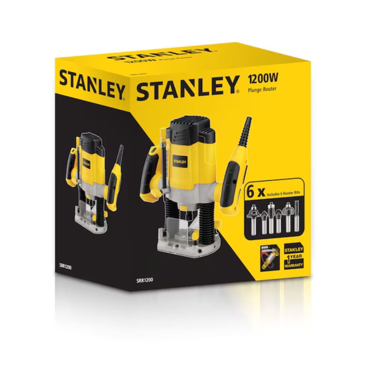 Fresadora Ruteadora Eléctrica 1200 W + 6 Fresas SRR1200 Stanley8