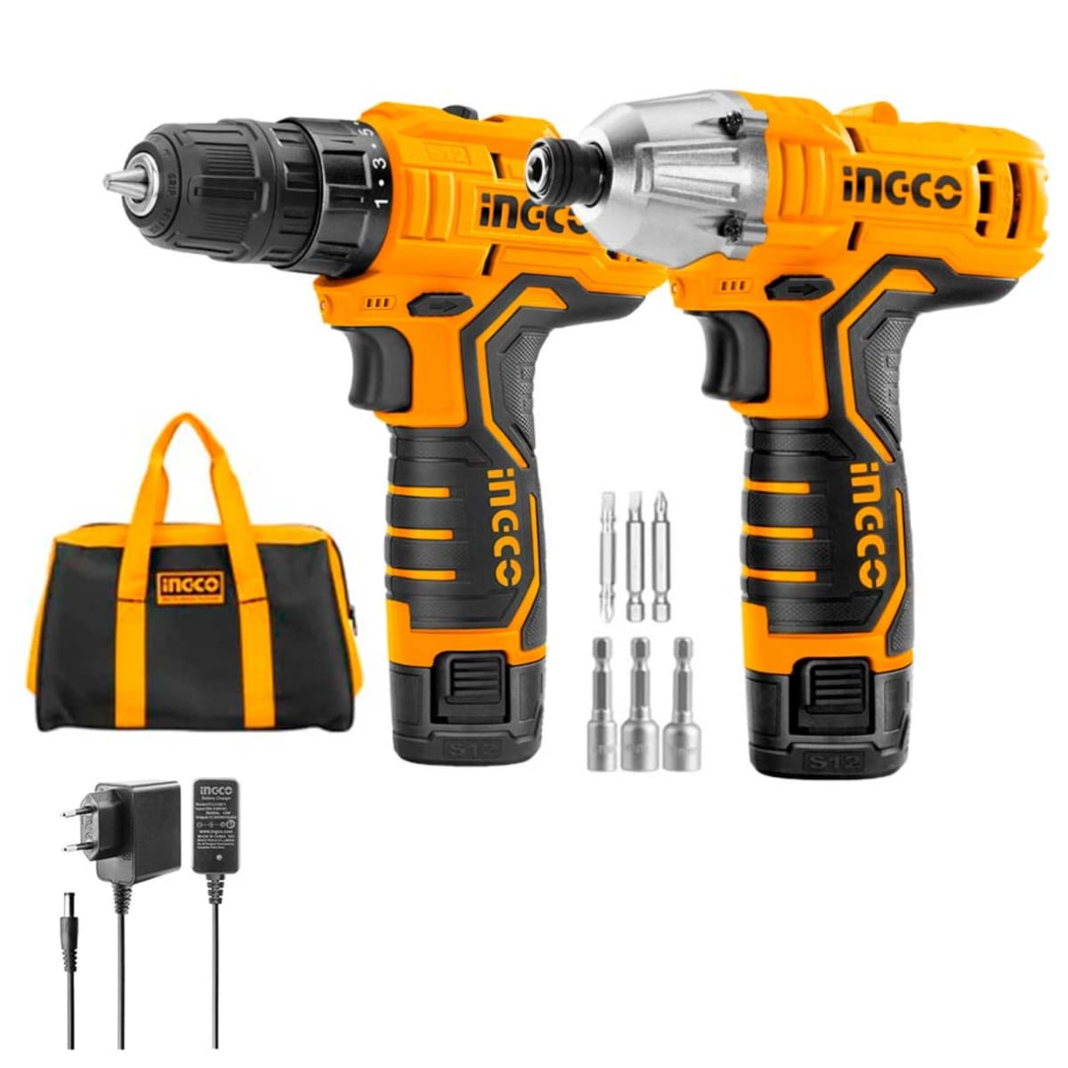 Kit Atornillador de impacto + Taladro  inalambrico 12v9