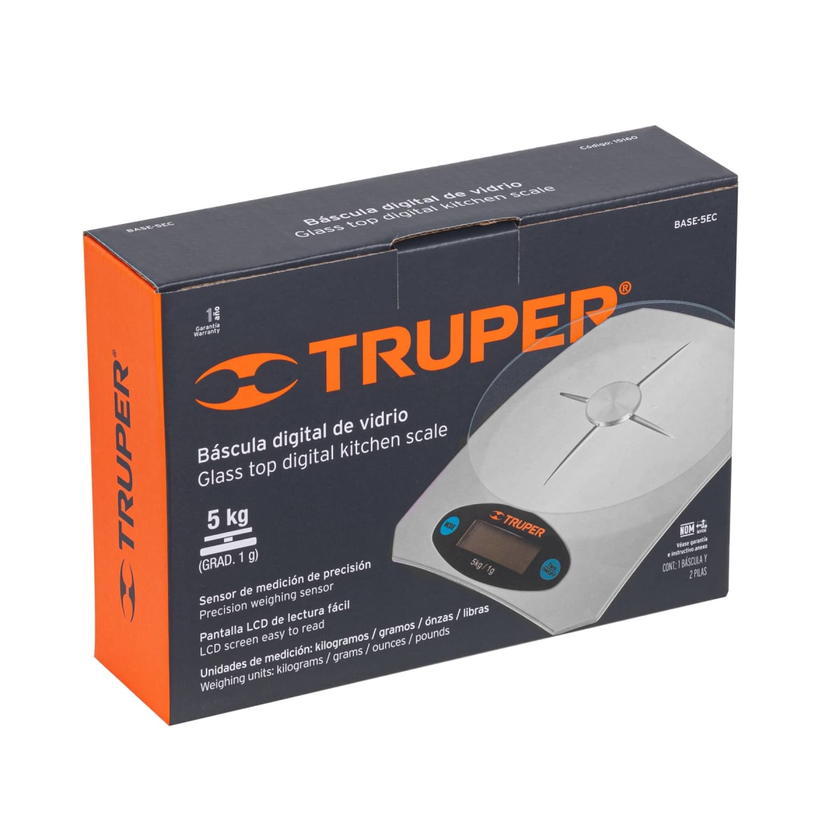 BALANZA DIGITAL DE COCINA VIDRIO 5 KG TRUPER4