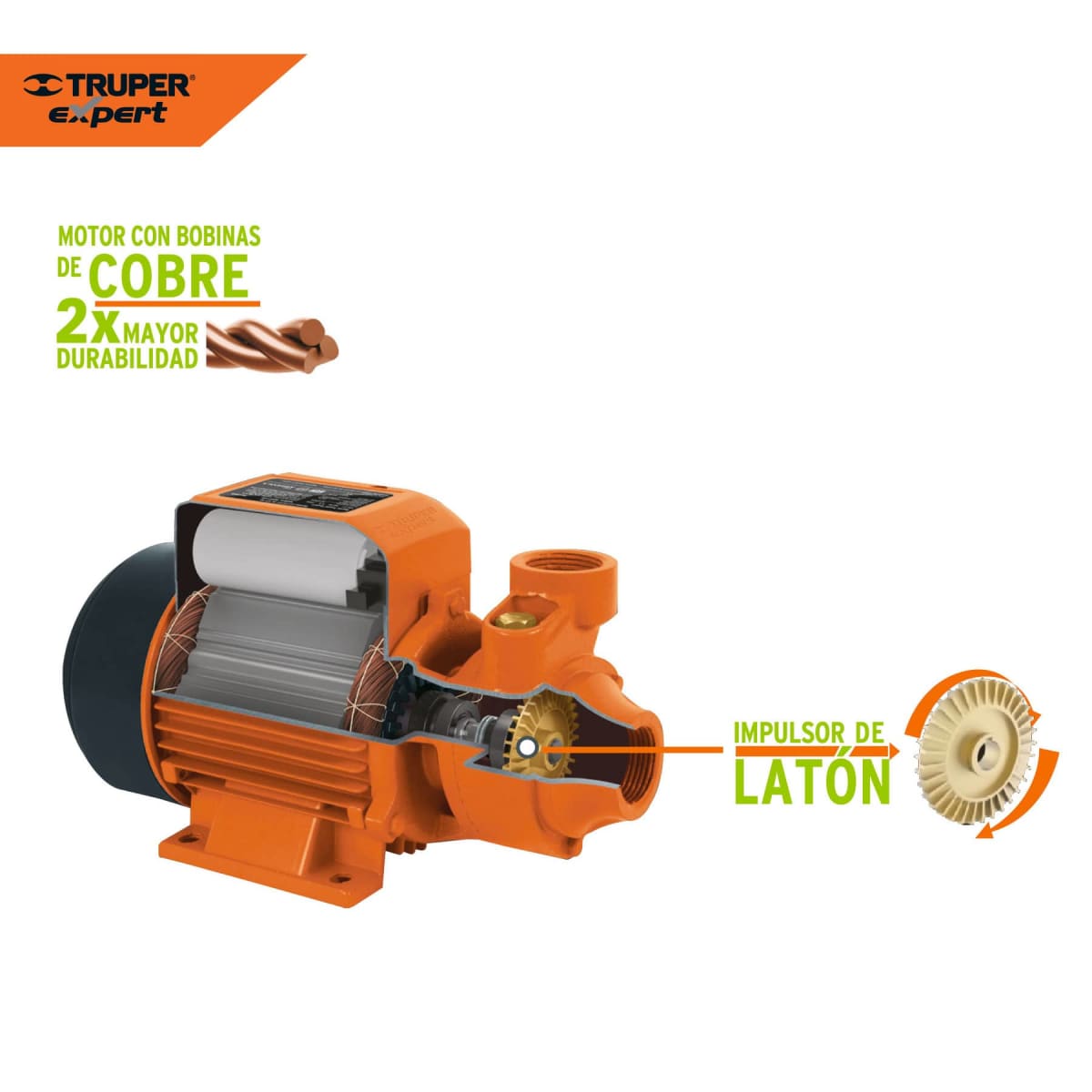 Bomba periférica para agua 0.5 HP 60 Hz 220V Truper9