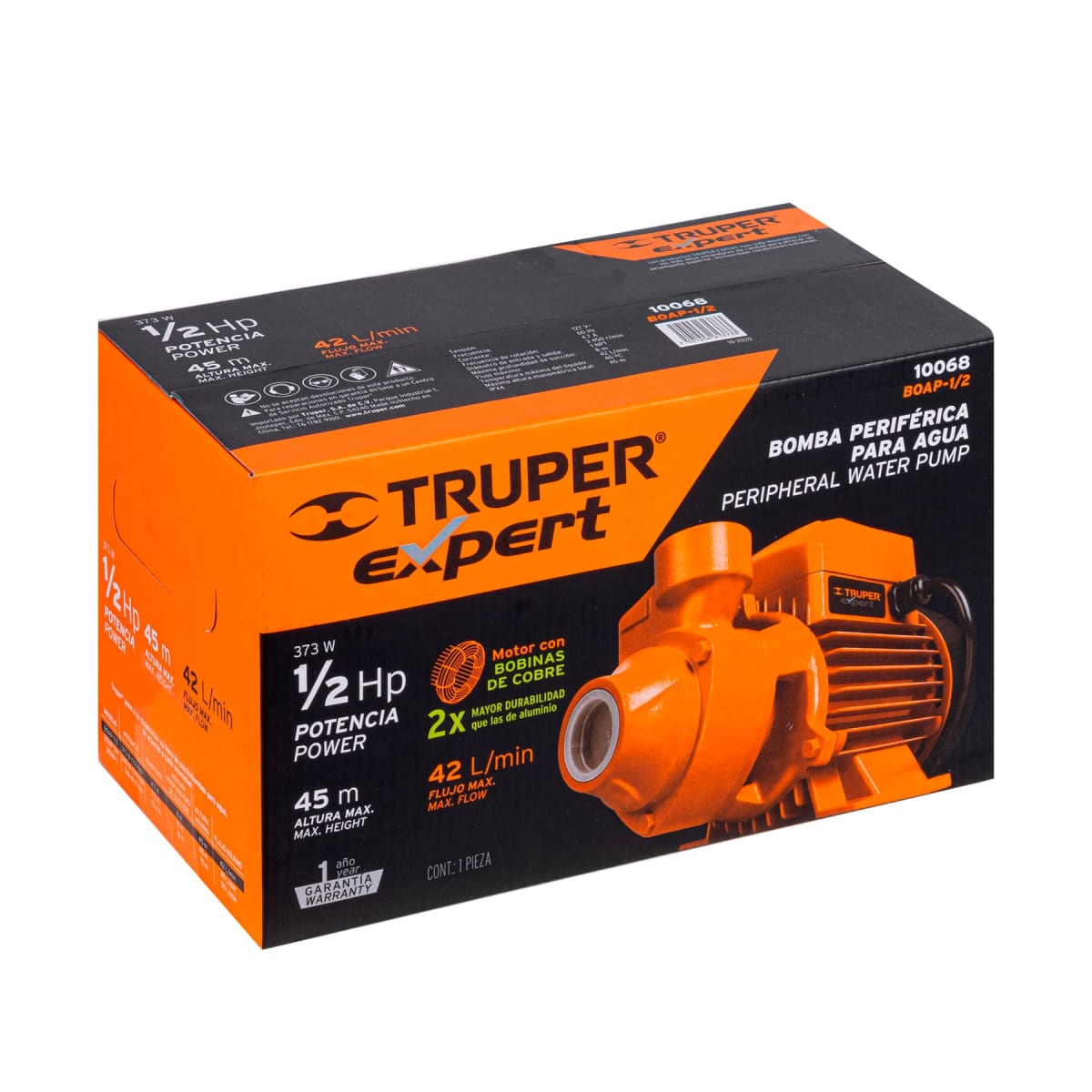 Bomba periférica para agua 0.5 HP 60 Hz 220V Truper2