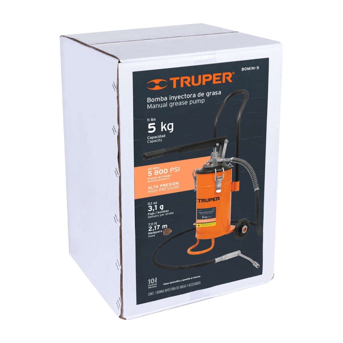 Bomba inyectora de grasa, 5 kg - TRUPER1