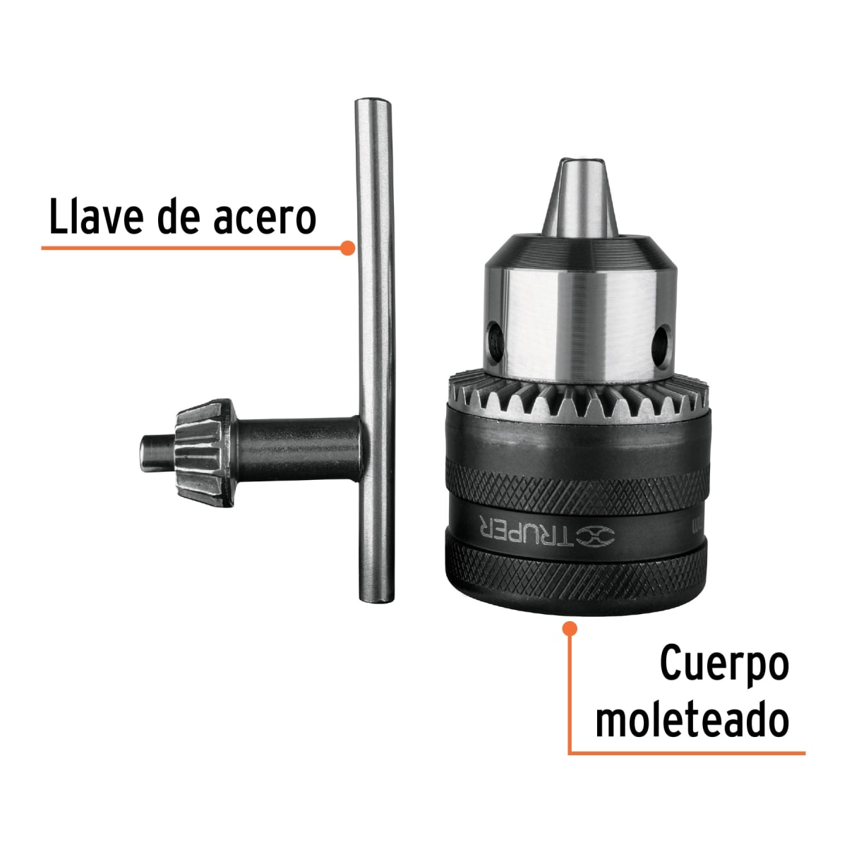 Mandril broquero de taladro 12 con llave de taladro Truper2