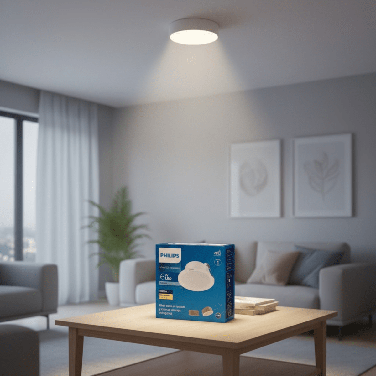 PANEL LED SPOT PARA CAJA OCTAGONAL PHILIPS 6W LUZ CÁLIDA2