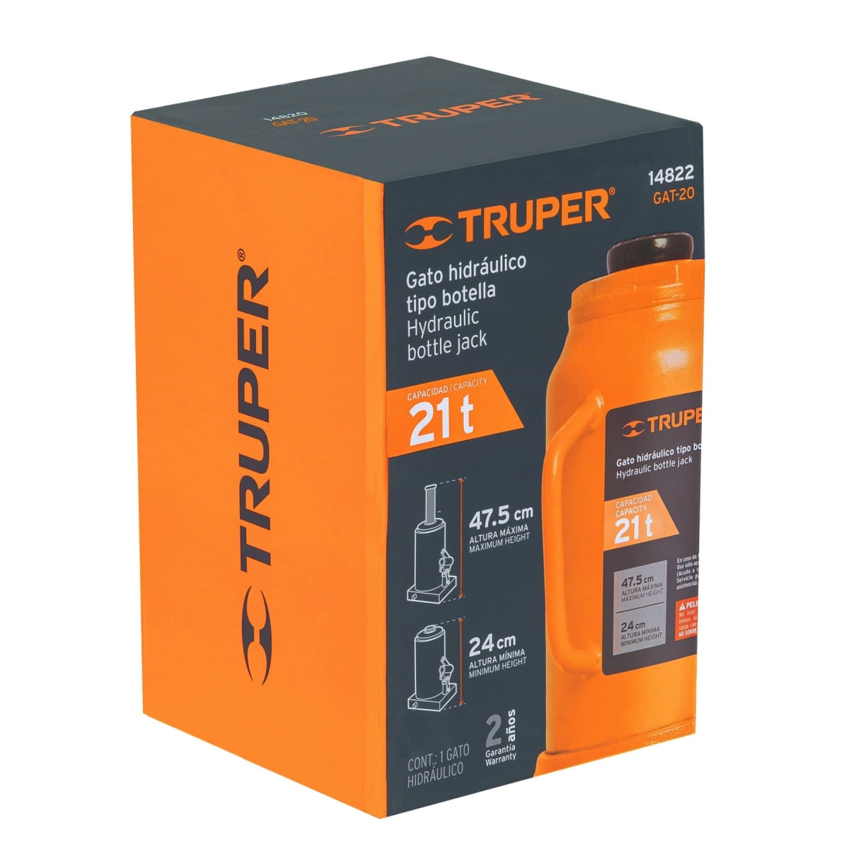 Gata hidráulica tipo botella 21 toneladas truper3