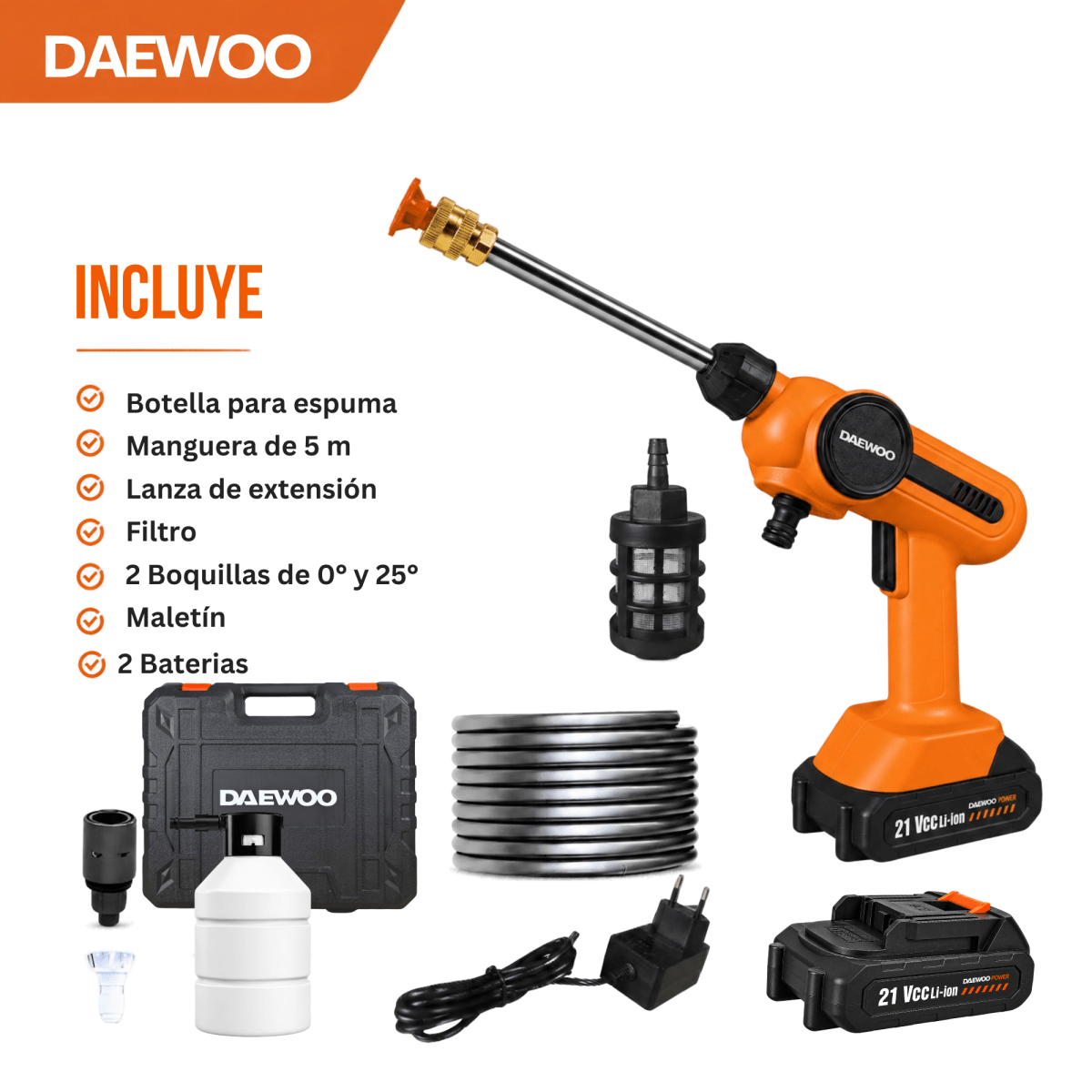 HIDROLAVADORA INALAMBRICA ALTA PRESION 2 BATERIAS DAEWOO7