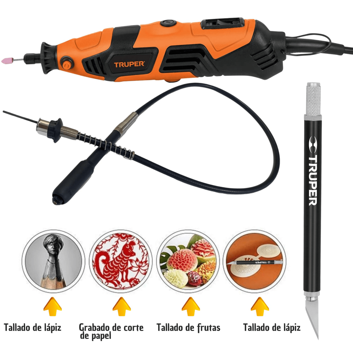 Kit mini taladro rectificadora  381 piezas, Truper2