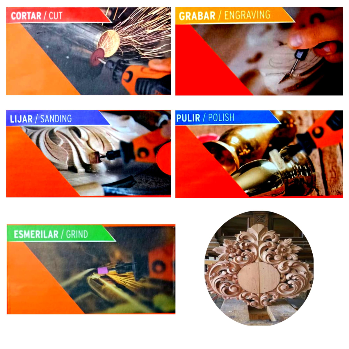 Kit mini taladro rectificadora  381 piezas, Truper5