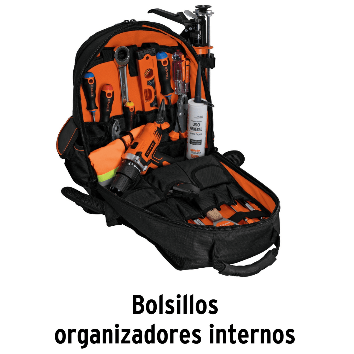 Mochila portaherramientas con 57 compartimientos, Truper2