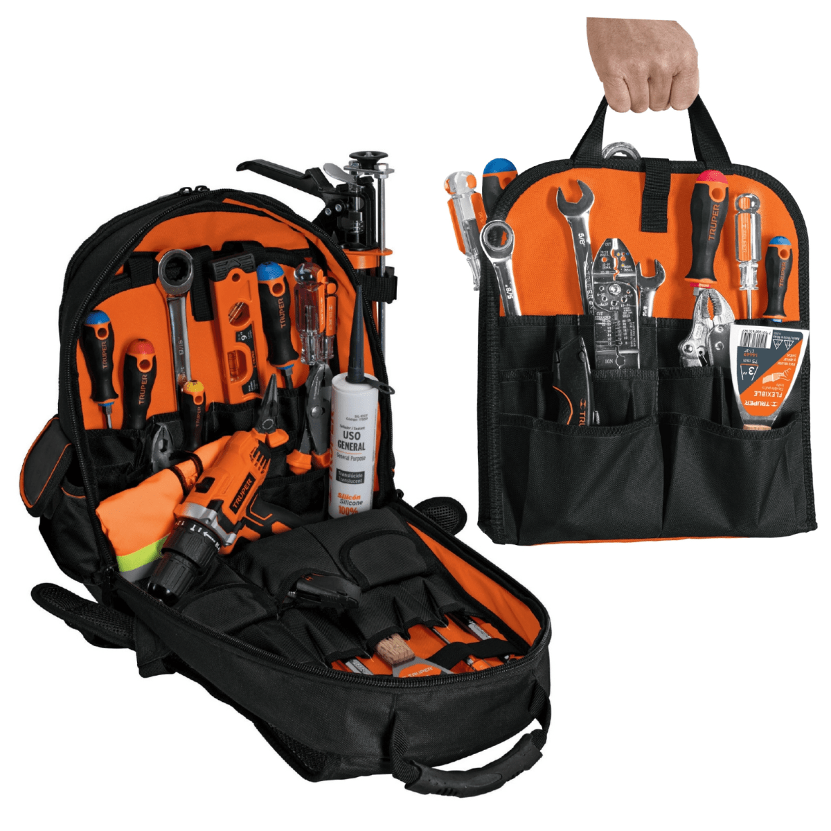 Mochila portaherramientas con 57 compartimientos, Truper3