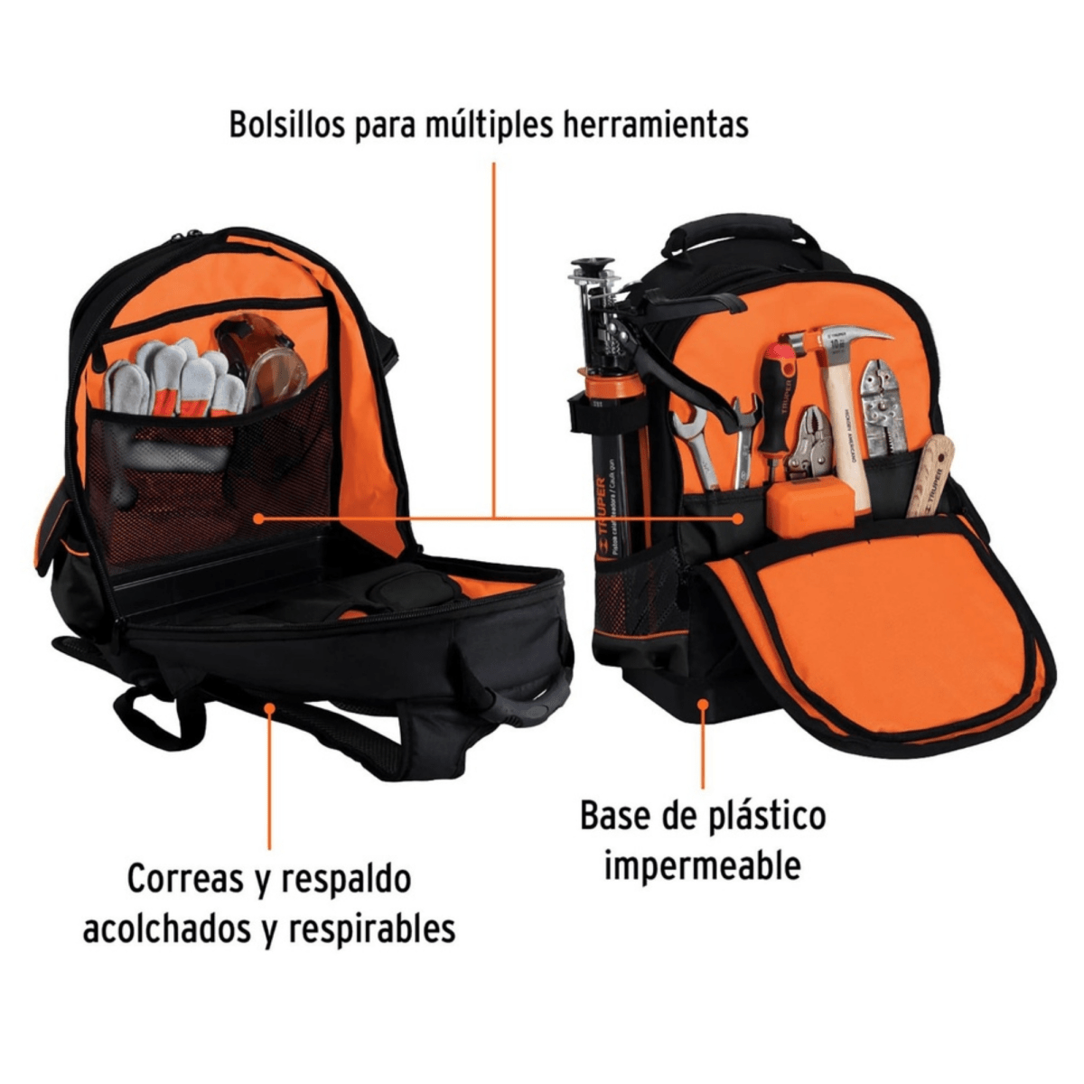 Mochila portaherramientas con 57 compartimientos, Truper6