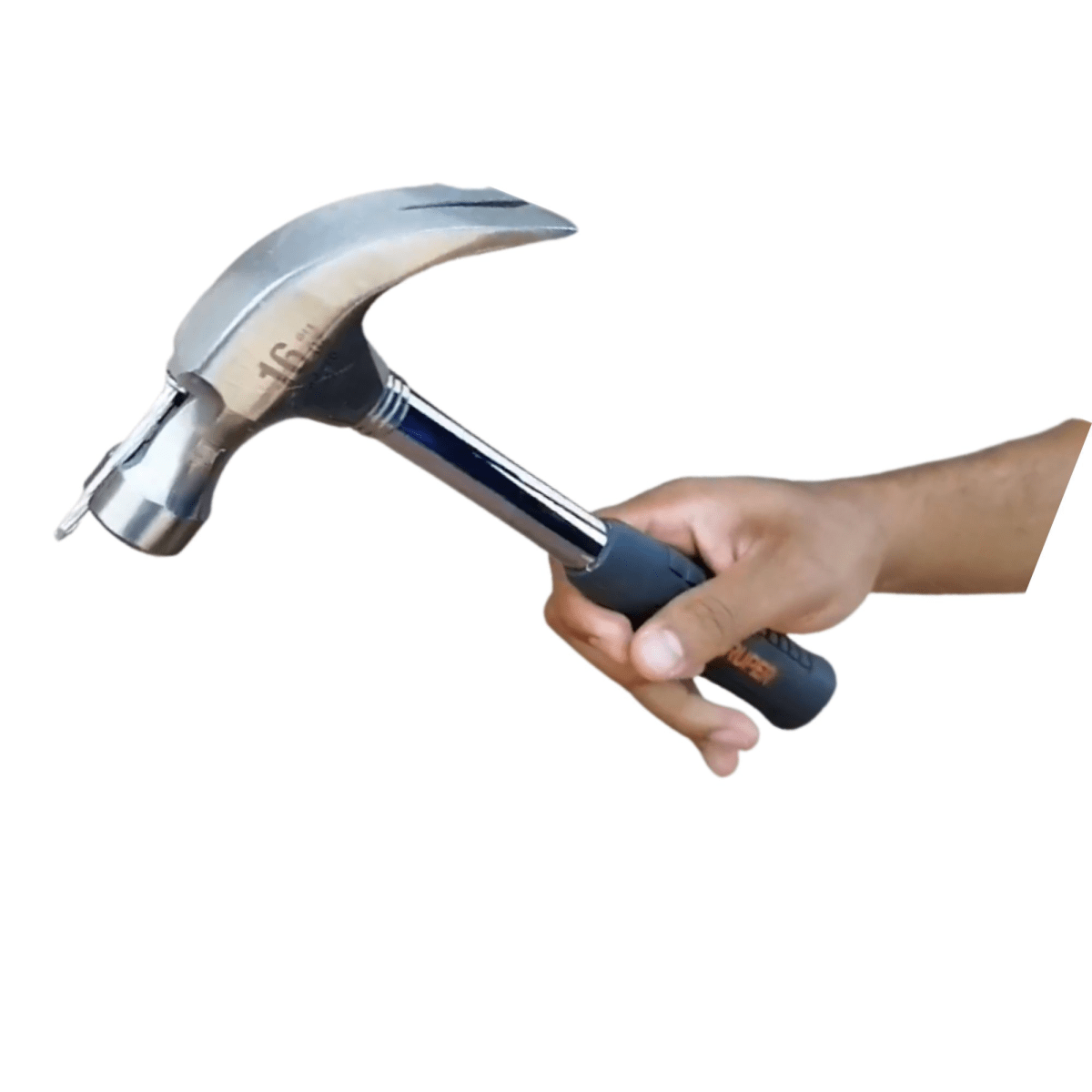 Martillo 16oz uña curva mango tubular2