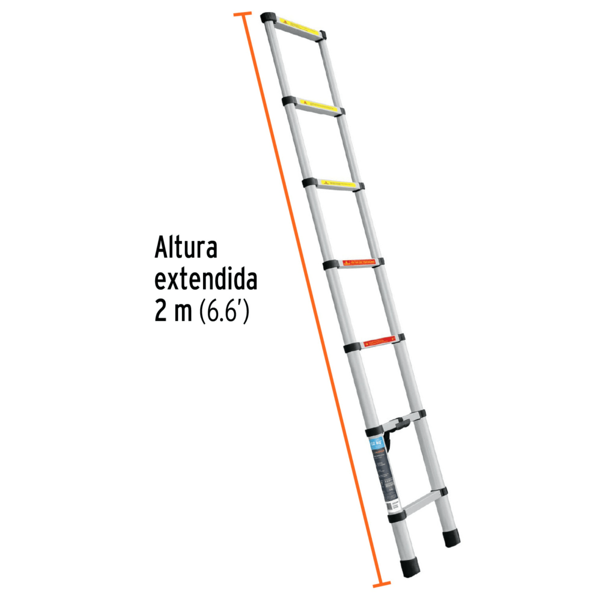 Escalera telescópica 7 peldaños extensión retráctil capacidad 102kg3