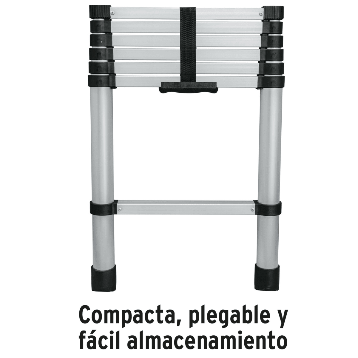 Escalera telescópica 7 peldaños extensión retráctil capacidad 102kg4