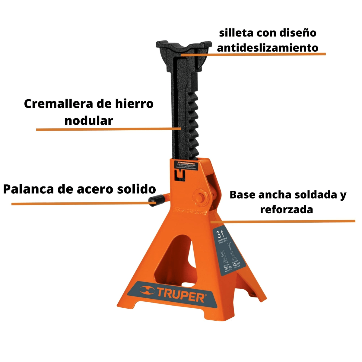 Caballete para auto 3 toneladas/2 piezas - TRUPER2