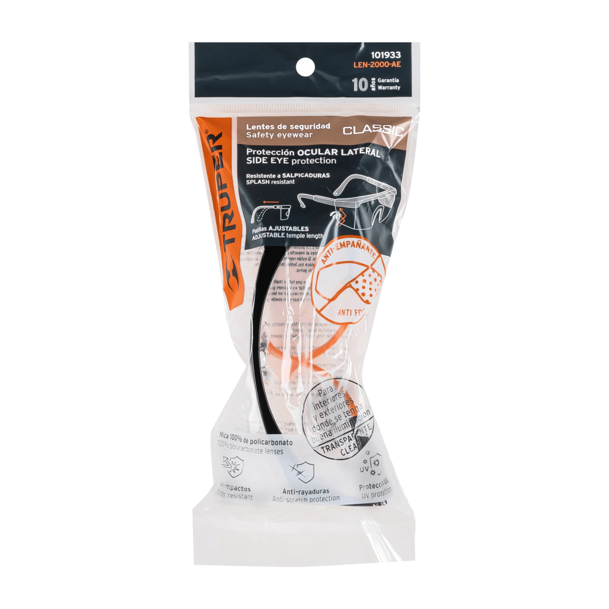 Lentes de seguridad ajustables claros c/antiempaño Classic3