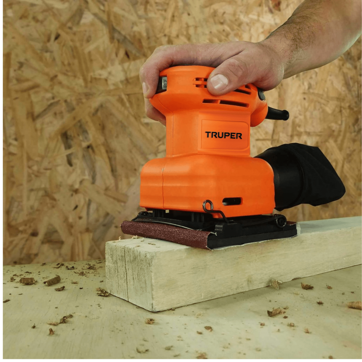 Lijadora orbital, profesional, 1/4 hoja 200 W TRUPER4