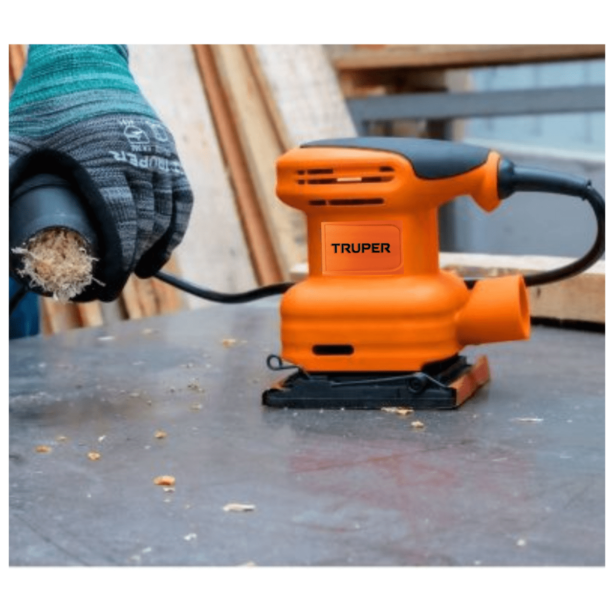 Lijadora orbital, profesional, 1/4 hoja 200 W TRUPER5