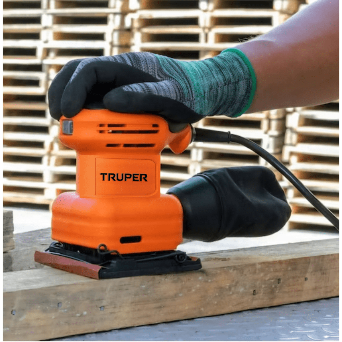Lijadora orbital profesional 200w kit empastador fino acabado TRUPER4