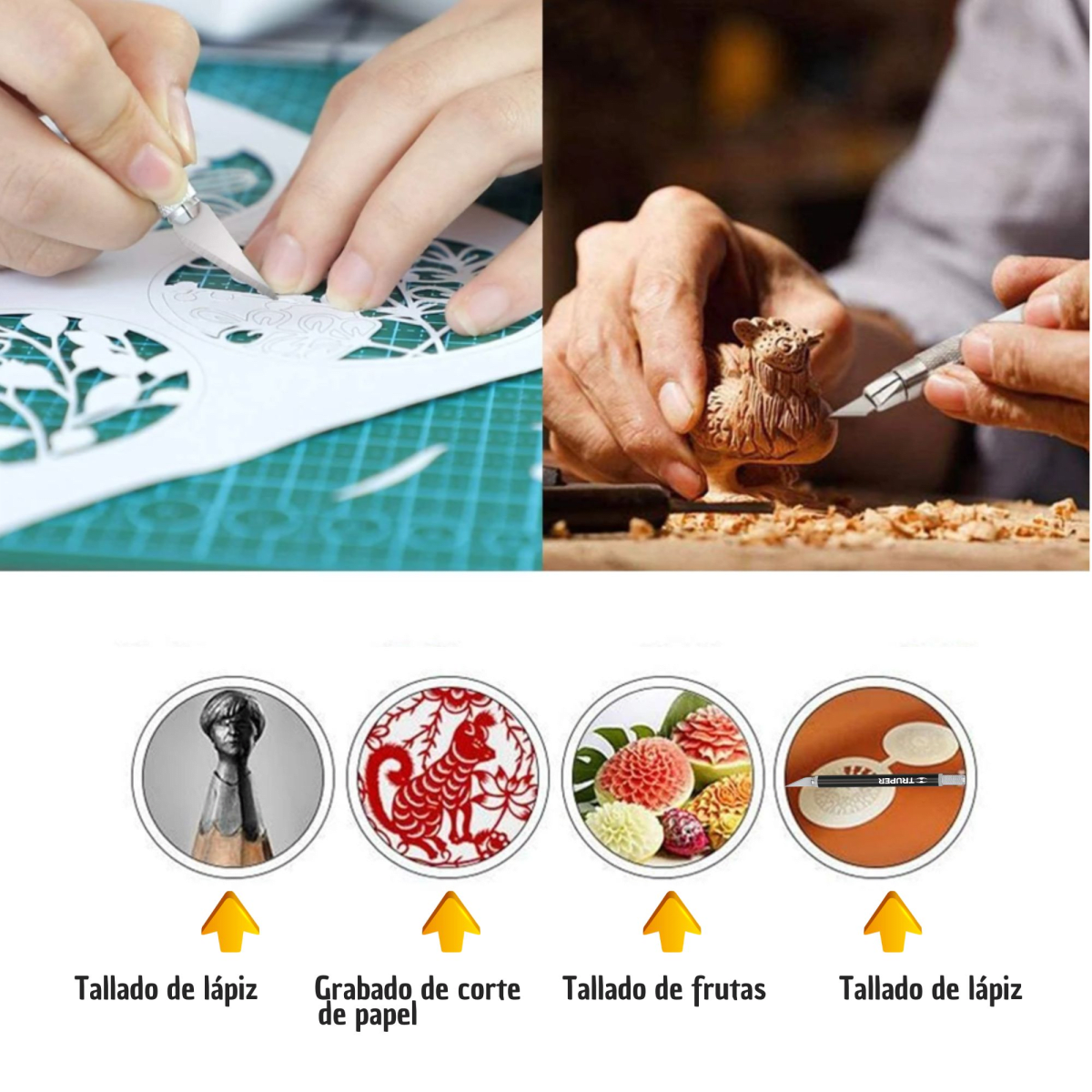 Juego Cutter precisión Cuchilla Exacto Hobby Truper 13 Piezas4